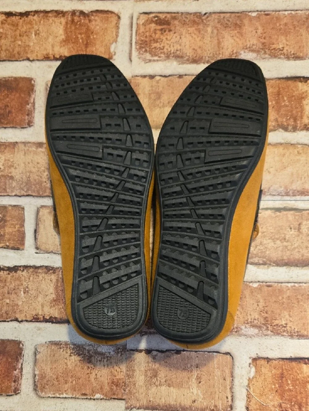 Men's Mustard Suede Loafers with Black Trim